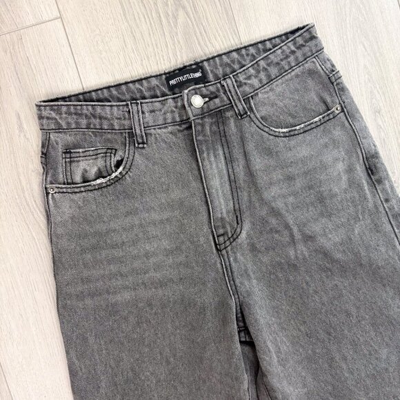 Pretty Little Thing Womens Grey High Waist Mom Jeans 90s Style Size 4 - Picture 2 of 6